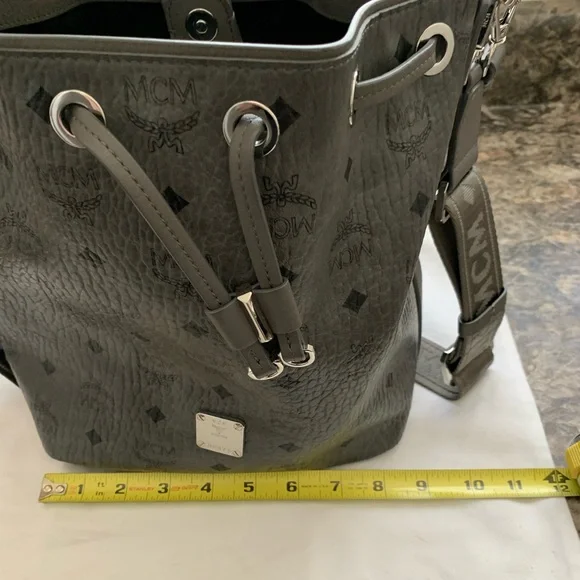 MCM Phantom Grey Small Drawstring Handbag - Picture 3 of 15